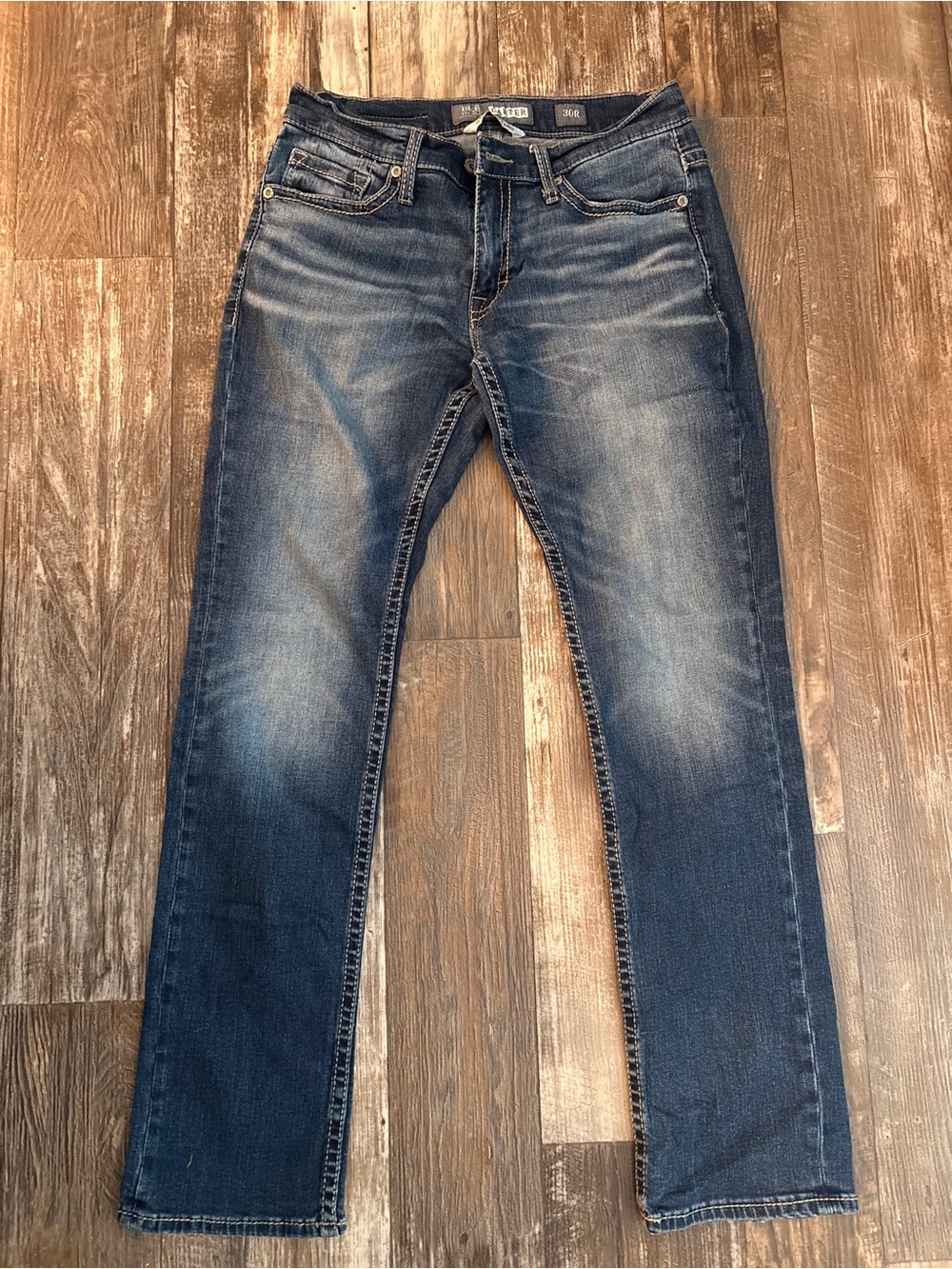BKE men’s Straight Leg Jeans - Dark Blue Wash